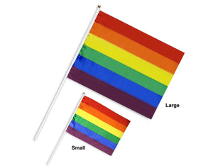Large Rainbow Flags on a Stick - Fundraising For A Cause