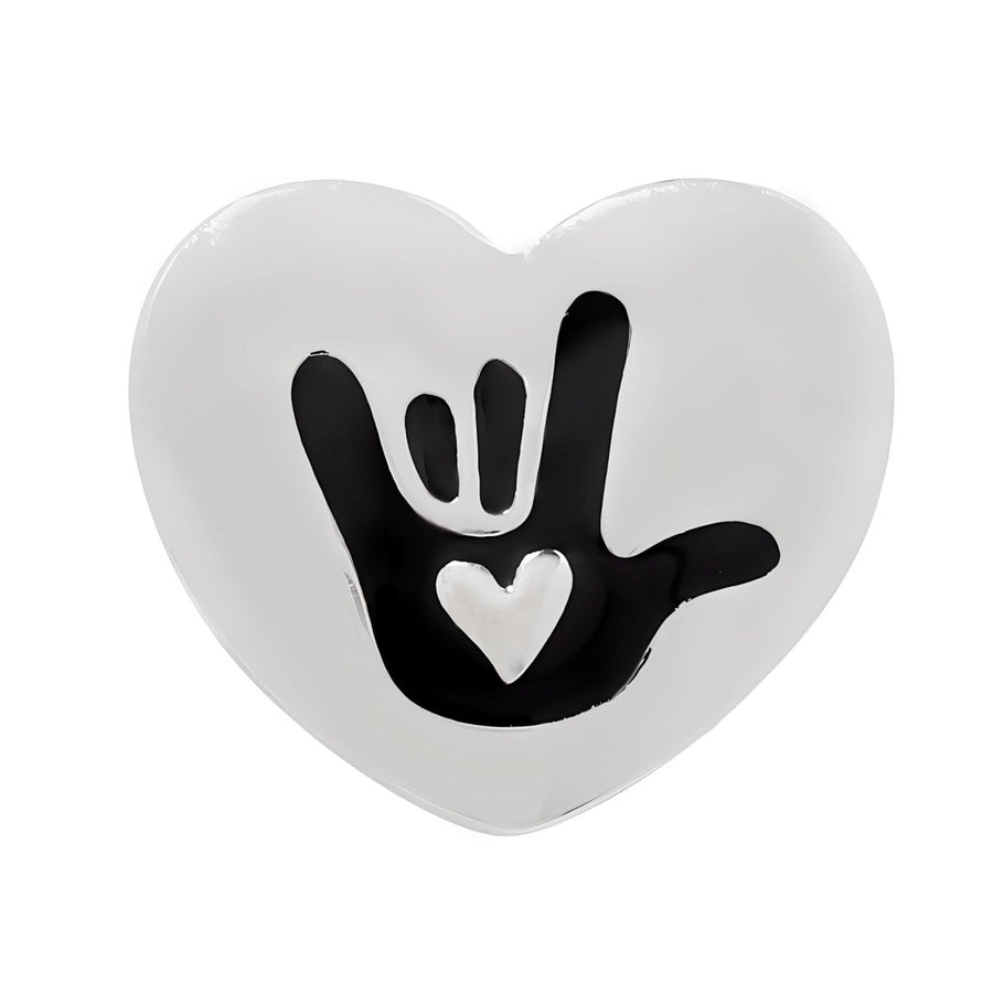 Sign Language Symbol for I Love You Deaf Sign Heart Pins - Fundraising For A Cause