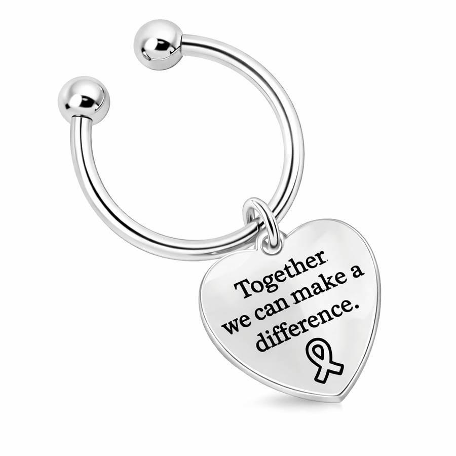 "Together We Can Make A Difference" Heart Charm Horseshoe Key Chains - Fundraising For A Cause