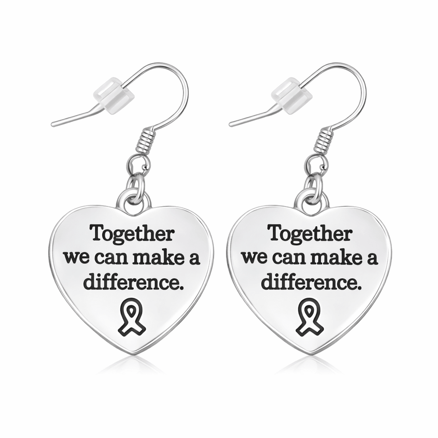Together We Can Make A Difference Heart Earrings - Fundraising For A Cause