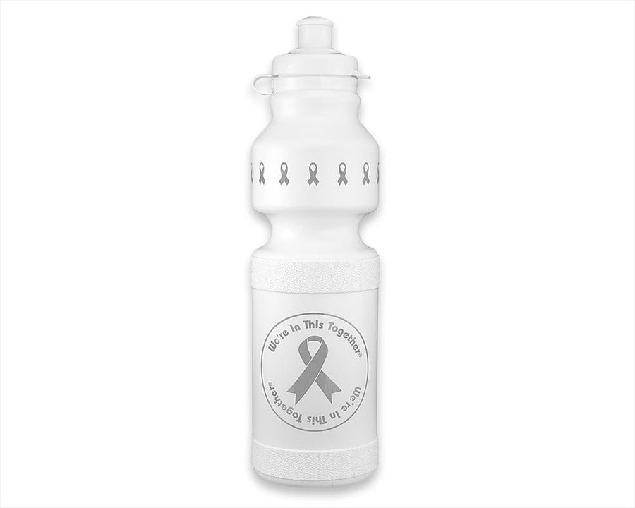 Gray Ribbon Water Bottles For Brain Cancer Awareness - Fundraising For A Cause