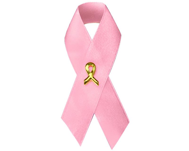 Satin Pink Ribbon Pins - Fundraising For A Cause