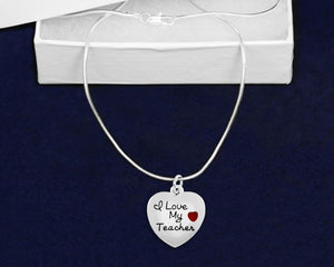 I Love My Teacher Heart Necklaces - Fundraising For A Cause