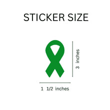 Load image into Gallery viewer, 250 Large Green Ribbon Stickers (250 per Roll) - Fundraising For A Cause
