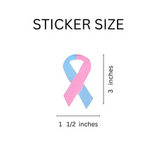 Load image into Gallery viewer, 250 Large Pink &amp; Blue Ribbon Stickers (250 per Roll) - Fundraising For A Cause
