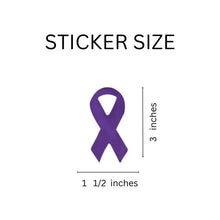 Load image into Gallery viewer, 250 Large Purple Ribbon Stickers (250 per Roll) - Fundraising For A Cause