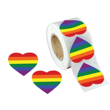 Load image into Gallery viewer, 250 Rainbow Heart Stickers (250 per Roll) - Fundraising For A Cause
