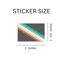Load image into Gallery viewer, 250 Rectangle Gay PRIDE Disability Flag Stickers (250 Per Roll) - Fundraising For A Cause