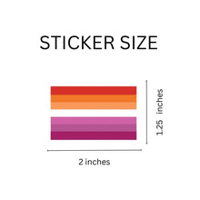 Load image into Gallery viewer, 250 Rectangle Lesbian Sunset Flag Stickers (250 per Roll) - Fundraising For A Cause