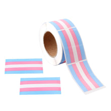 Load image into Gallery viewer, 250 Rectangle Transgender Pride Stickers (250 per Roll) - Fundraising For A Cause