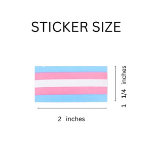 250 Rectangle Transgender Pride Stickers (250 per Roll) - Fundraising For A Cause