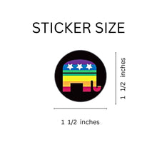 Load image into Gallery viewer, 250 Republican Rainbow Elephant Stickers (250 per Roll) - Fundraising For A Cause