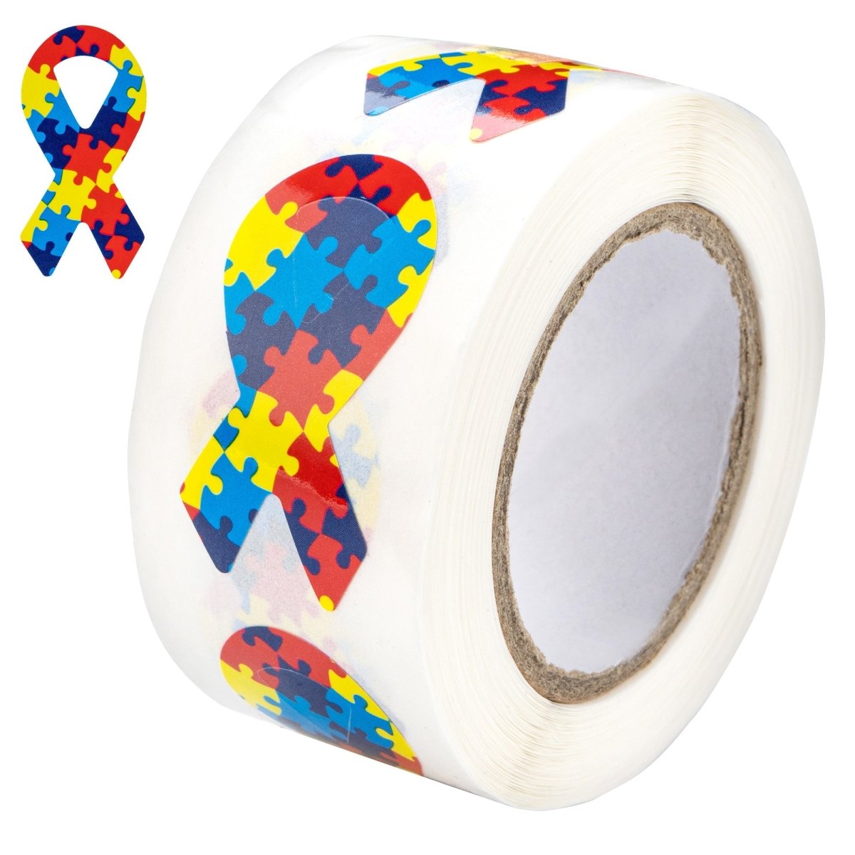 250 Small Autism Awareness Ribbon Stickers (250 per Roll) - Fundraising For A Cause