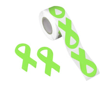 Load image into Gallery viewer, 250 Small Lime Green Ribbon Stickers (250 per Roll) - Fundraising For A Cause