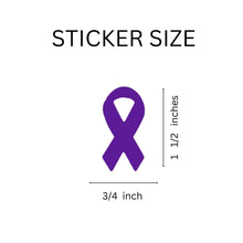 Load image into Gallery viewer, 250 Small Purple Ribbon Stickers (250 per Roll) - Fundraising For A Cause
