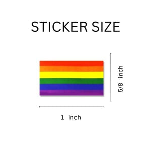 250 Small Rectangle Rainbow Flag Stickers (250 per Roll) - Fundraising For A Cause