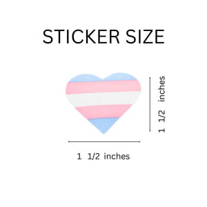 250 Transgender Heart Shaped Stickers (250 per Roll) - Fundraising For A Cause