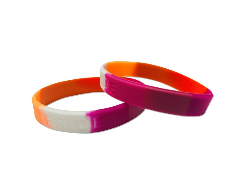 Sunset Lesbian Flag PRIDE Silicone Bracelet Wristbands - Fundraising For A Cause