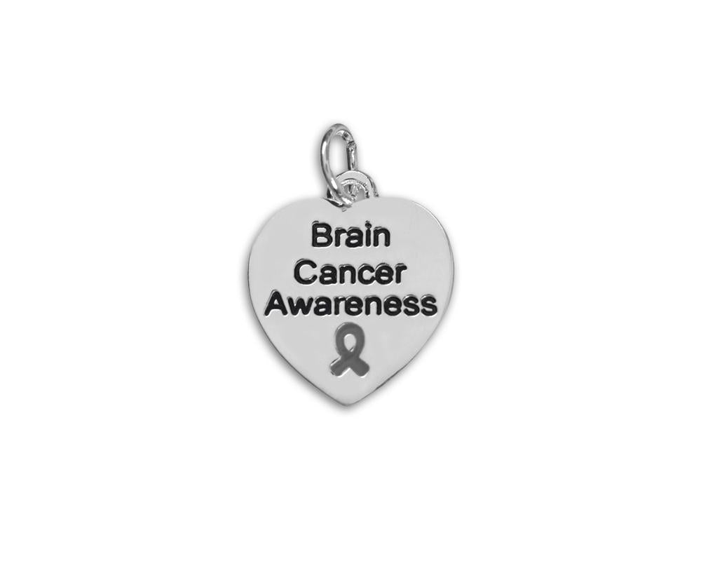 Brain Cancer Awareness Heart Charms - Fundraising For A Cause