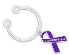 Load image into Gallery viewer, Fibromyalgia Awareness Purple Ribbon Key Chains - Fundraising For A Cause