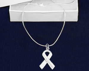 Bone Cancer White Ribbon Necklaces - Fundraising For A Cause