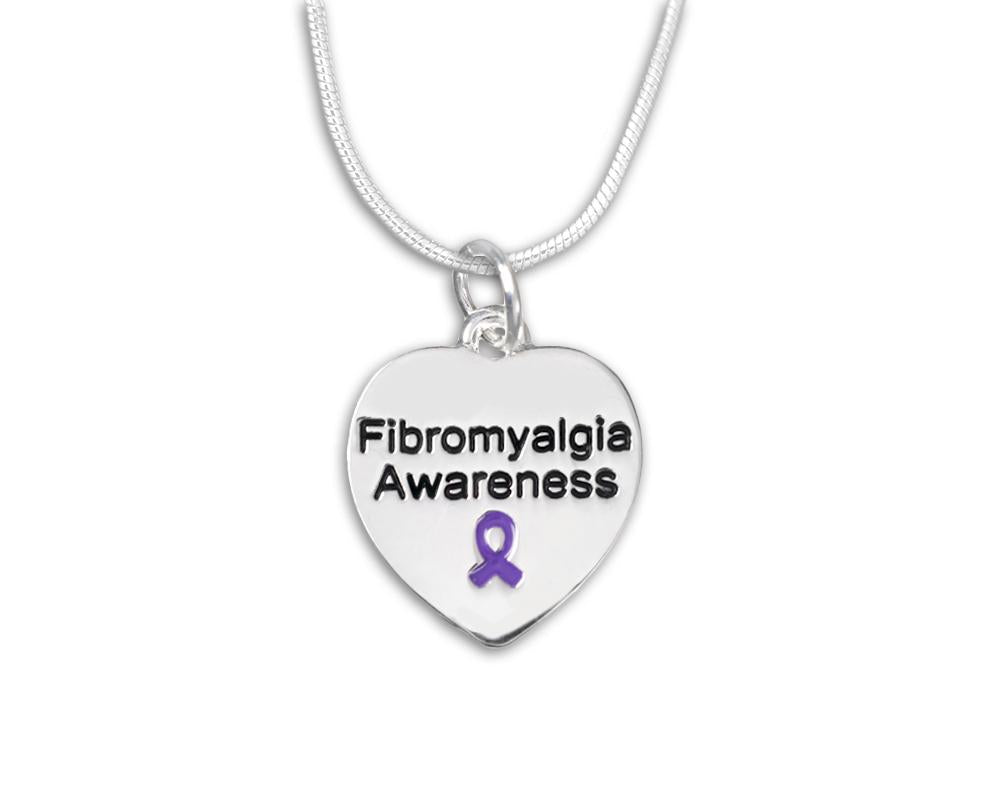 Fibromyalgia Awareness Heart Necklaces - Fundraising For A Cause