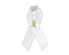 Load image into Gallery viewer, Satin White Ribbon Awareness Pins - Fundraising For A Cause