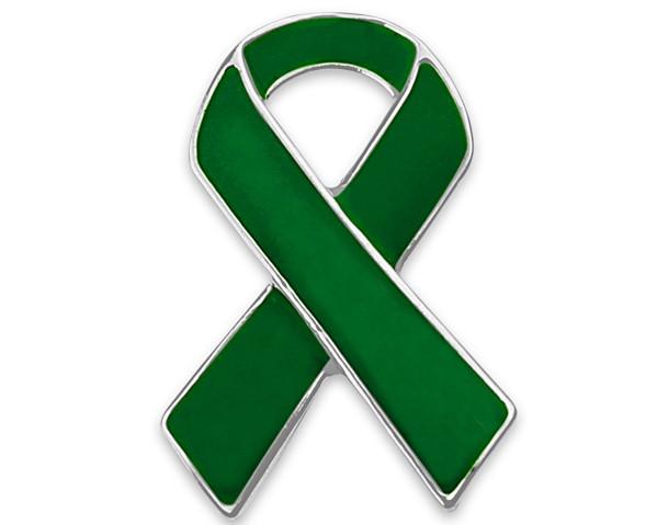 Green Ribbon Awareness Pins - Fundraising For A Cause