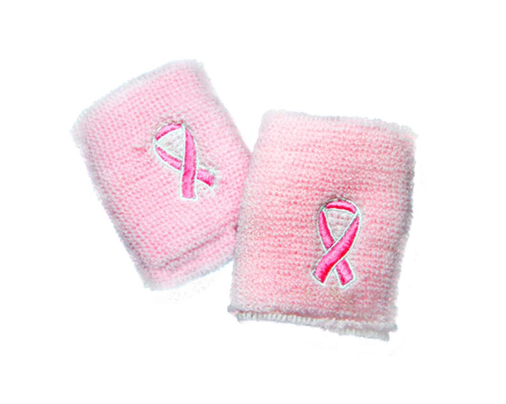 Pairs Pink Ribbon Awareness Sport Sweat Wristbands- Fundraising For A Cause