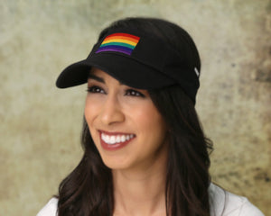 Rectangle Rainbow Visors (Black) Wholesale, Gay Pride Awareness