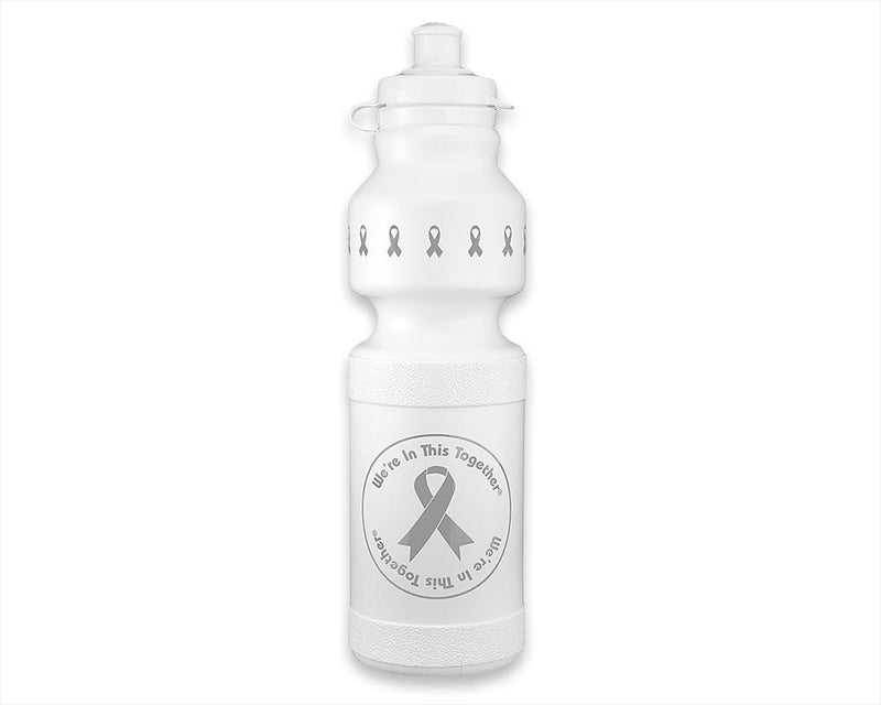 Gray Ribbon Water Bottles For Brain Cancer Awareness - Fundraising For A Cause