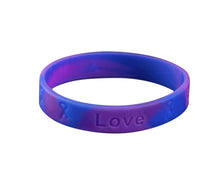Load image into Gallery viewer, Adult Blue &amp; Purple Silicone Bracelet Wristbands - Fundraising For A Cause