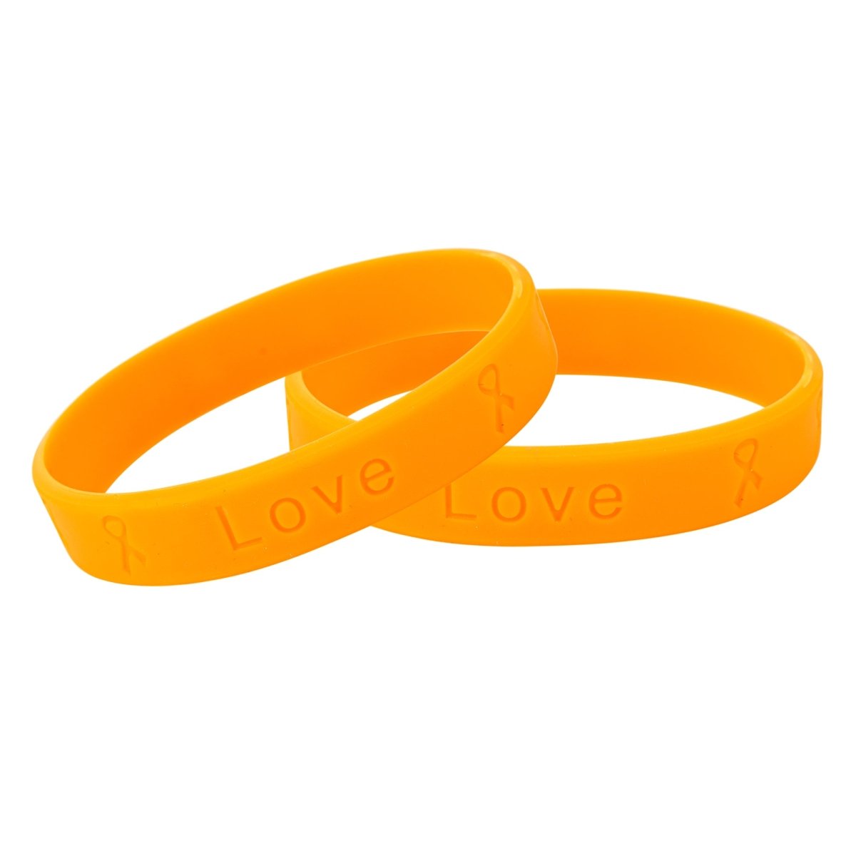 Adult Orange Awareness Silicone Bracelet Wristbands - Fundraising For A Cause