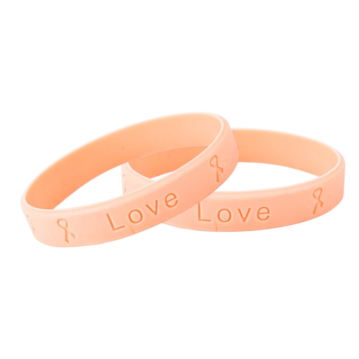 Adult Peach Silicone Bracelet Wristbands - Fundraising For A Cause