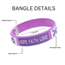 Load image into Gallery viewer, Adult Purple Ribbon &quot;Hope&quot; Bangle Bracelets - Fundraising For A Cause