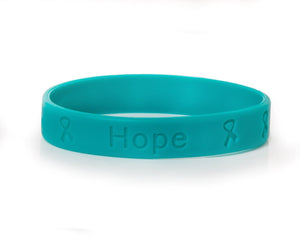 Adult Teal Awareness Silicone Bracelet Wristbands - Fundraising For A Cause