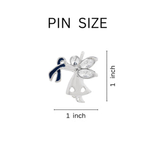 Angel By My Side Dark Blue Ribbon Pins - Fundraising For A Cause