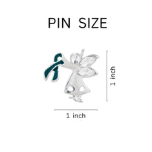 Load image into Gallery viewer, Angel By My Side Ovarian Cancer Ribbon Pins - Fundraising For A Cause