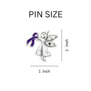 Angel By My Side Purple Ribbon Pins - Fundraising For A Cause