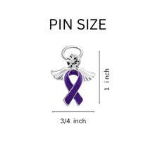 Load image into Gallery viewer, Angel Cystic Fibrosis Purple Ribbon Awareness Pins - Fundraising For A Cause