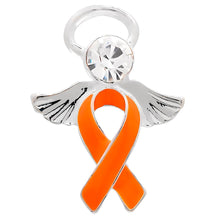 Load image into Gallery viewer, Angel Multiple Sclerosis Orange Ribbon Awareness Pins - Fundraising For A Cause