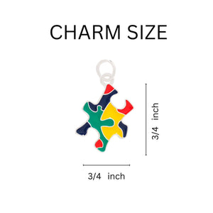 Autism Colored Puzzle Piece Hanging Earrings - Fundraising For A Cause