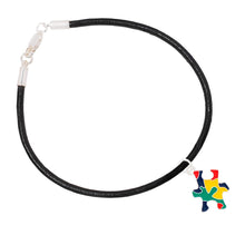 Load image into Gallery viewer, Autism Colored Puzzle Piece Leather Cord Bracelets - Fundraising For A Cause