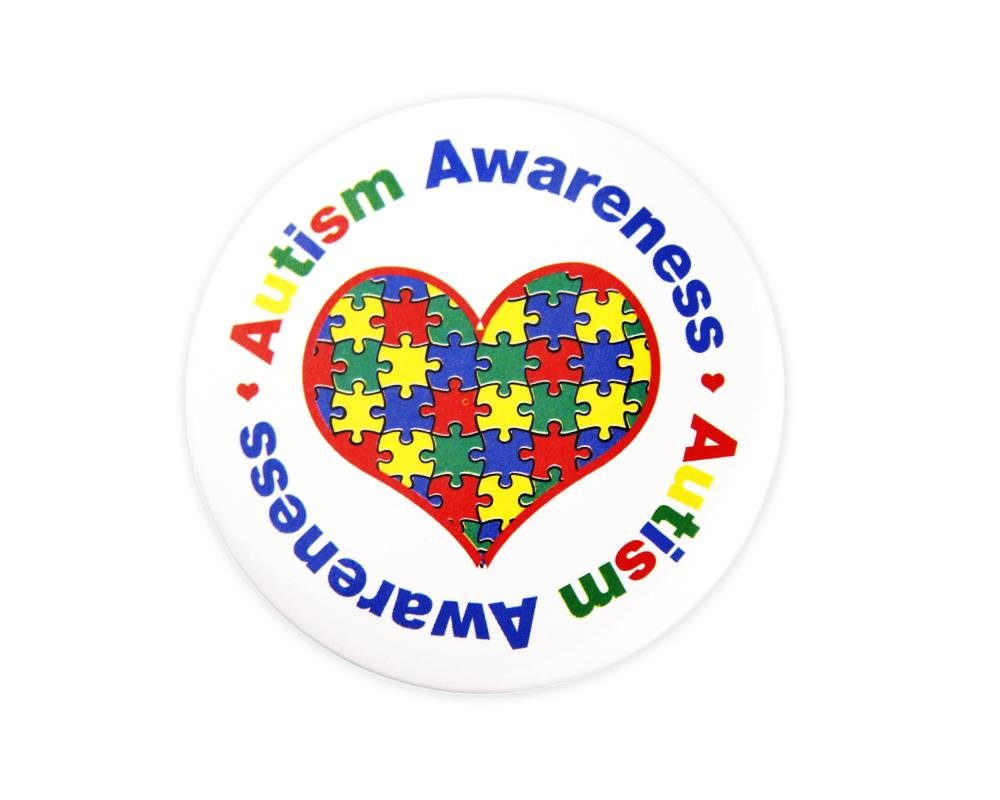 Autism Heart Button Pins - Fundraising For A Cause