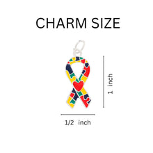 Load image into Gallery viewer, Autism Ribbon with Heart Horseshoe Key Chains - Fundraising For A Cause