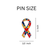 Load image into Gallery viewer, Autism Ribbon with Heart Pins - Fundraising For A Cause