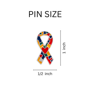 Autism Ribbon with Heart Pins - Fundraising For A Cause