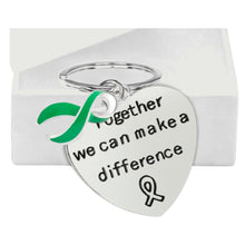 Load image into Gallery viewer, Big Heart Green Ribbon Key Chains - Fundraising For A Cause