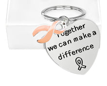 Load image into Gallery viewer, Big Heart Peach Ribbon Key Chains - Fundraising For A Cause