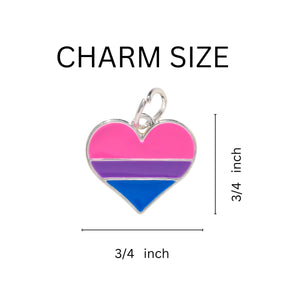Bisexual Flag Beaded Heart Charm Bracelets - Fundraising For A Cause